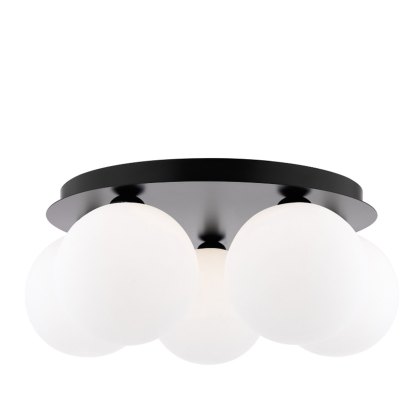 Dar Foley - 5 Light Ceiling Light (Matt Black With Opal Glass)