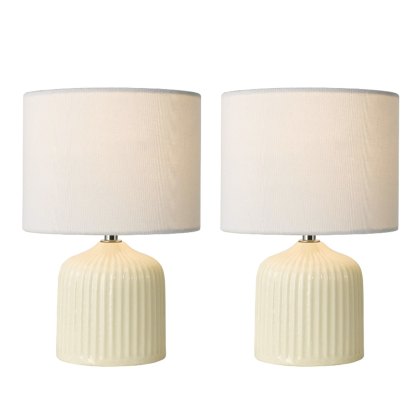 Dar Gigi - Cream Table Lamp With Shade (Twin Pack)