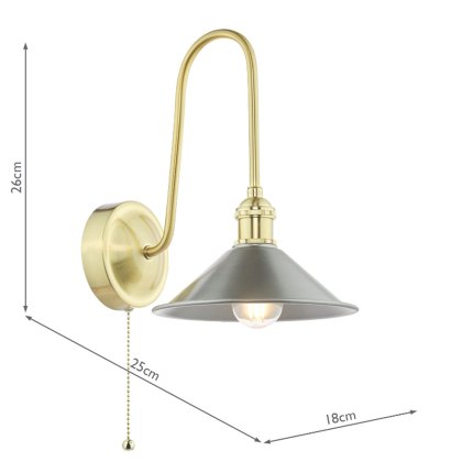 Dar Hadano - Wall Light (Natural Brass and Antique Chrome) Dar Hadano - Wall Light (Natural Brass and Antique Chrome)