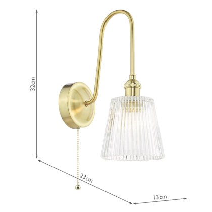 Dar Hadano - Wall Light (Natural Brass and Ribbed Glass)