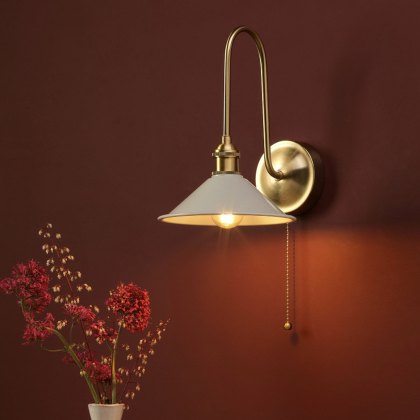 Dar Hadano - Wall Light (Natural Brass and Matt Taupe)