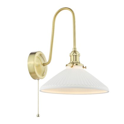 Dar Hadano - Wall Light (Natural Brass and White)