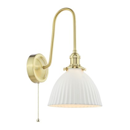 Dar Hadano - Wall Light (Natural Brass and White)