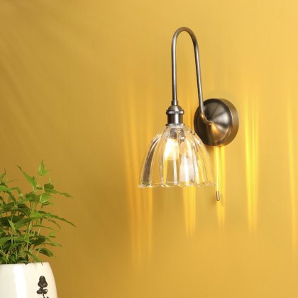 Dar Hadano - Wall Light (Antique Chrome and Glass)