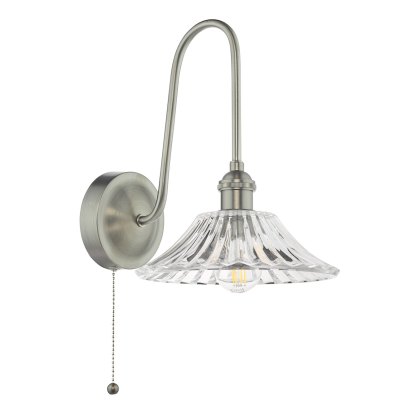 Dar - Hadano Wall Light (Antique Chrome and Glass)