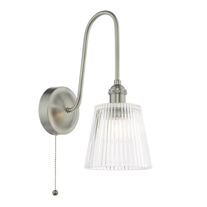 Dar Hadano - Wall Light (Antique Chrome and Ribbed Glass)