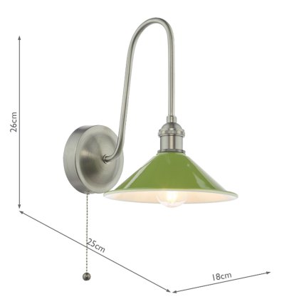 Dar Hadano - Wall Light (Antique Chrome and Matt Green)
