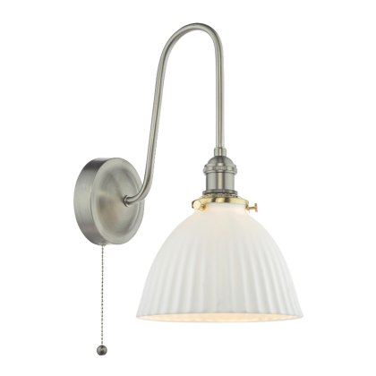 Dar Hadano - Wall Light (Antique Chrome and White)