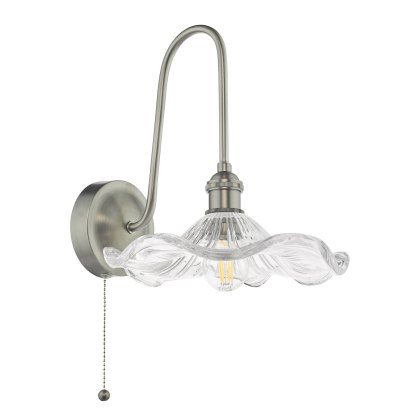 Dar - Hadano Wall Light (Antique Chrome and Glass)