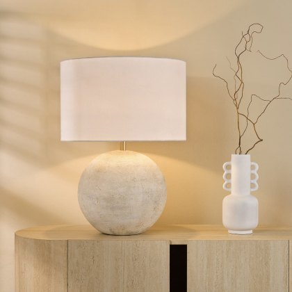 Dar Havana - Ceramic Table Lamp (Natural Finish With Shade)