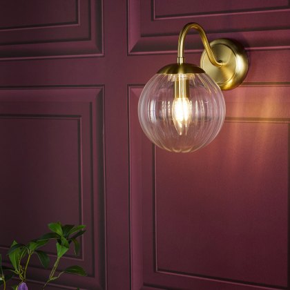 Dar - Jocelyn Wall Light (Natural Brass and Glass)