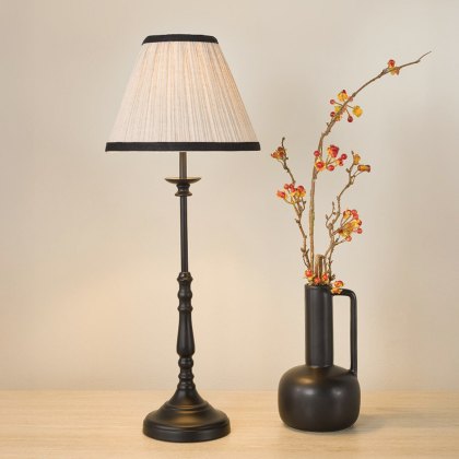 Dar Judy - Satin Black Table Lamp With Shade