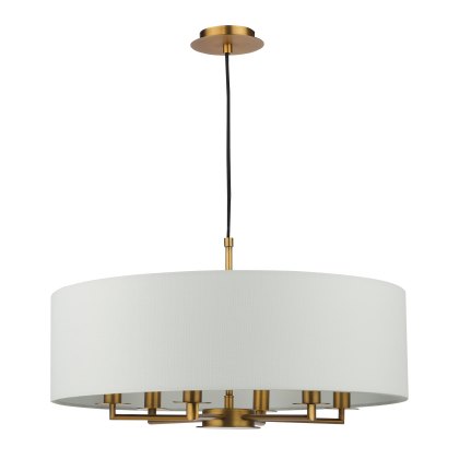 Dar - Tyler 6 Light Shadelier Antique Bronze and White With Shade
