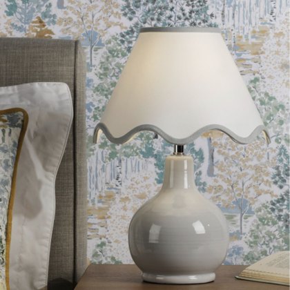 Laura Ashley - Bramhope Table Lamp (Grey Ceramic with Shade)