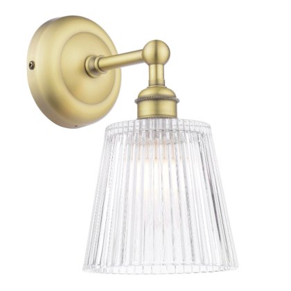 Laura Ashley - Callaghan Wall Light (Matt Antique Brass and Ribbed Glass)