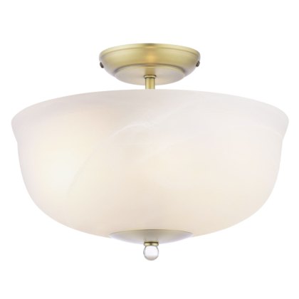 Laura Ashley - Cossington Semi-Flush Ceiling Light (Matt Antique Brass)