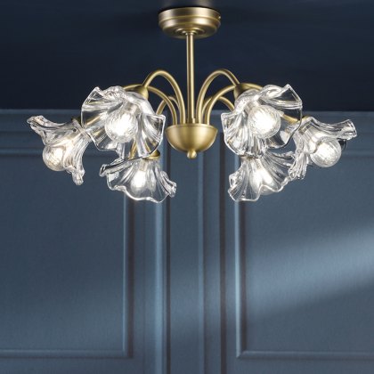 Laura Ashley - Kerswell Semi-Flush Light (Matt Antique Brass)