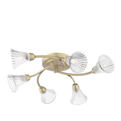 Laura Ashley - Lanton Semi-Flush Ceiling Light (Matt Antique Brass)