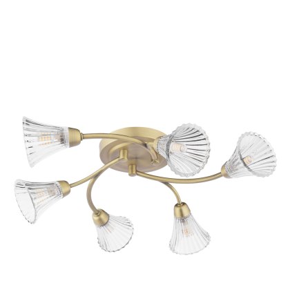 Laura Ashley - Lanton Semi-Flush Ceiling Light (Matt Antique Brass)