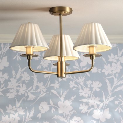 Laura Ashley - Mixbury Semi-Flush Light (Matt Antique Brass)