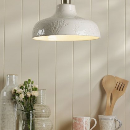 Laura Ashley - Pussywillow Cream Pendant Light