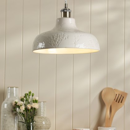 Laura Ashley - Pussywillow Cream Pendant Light