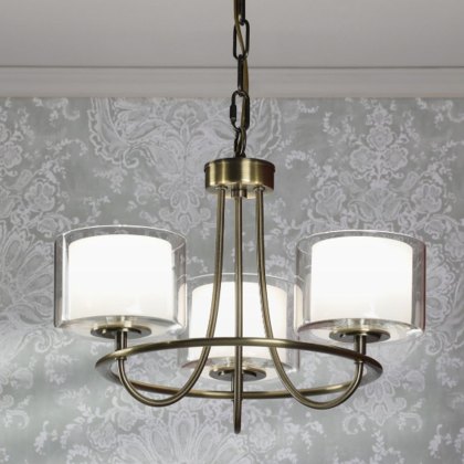 Laura Ashley - Southwell Chandelier (Antique Brass and Opal Glass)