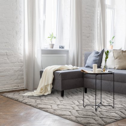 Harrison - Silver Shaggy Rug