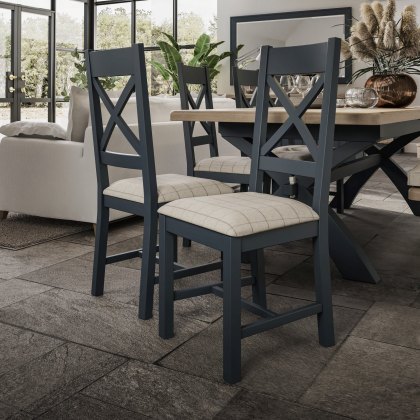 Glamorgan - Cross Back Dining Chair (Natural Check)