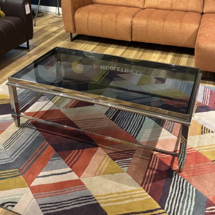 Janis - Coffee Table (Blue/Grey Glass Top)