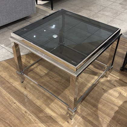 Janis - Lamp Table (Blue/Grey Glass Top)