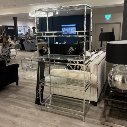 Libra - Abington Stainless Steel Frame and Clear Glass Large Display Unit