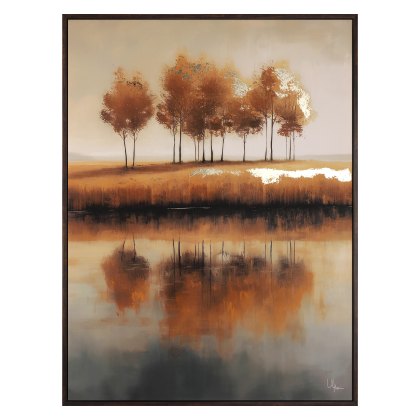 Golden Treeline - Framed Canvas