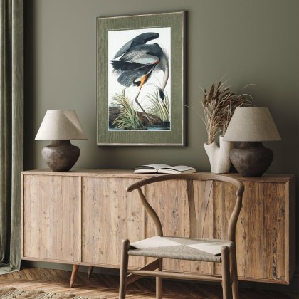 Vintage Blue Heron - Framed Art