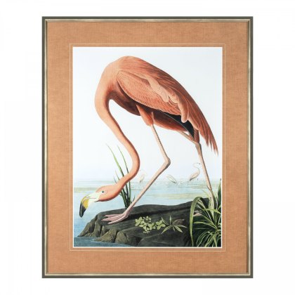 Vintage Pink Flamingo - Framed Art