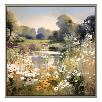 Wildflower Reflections - Framed Canvas