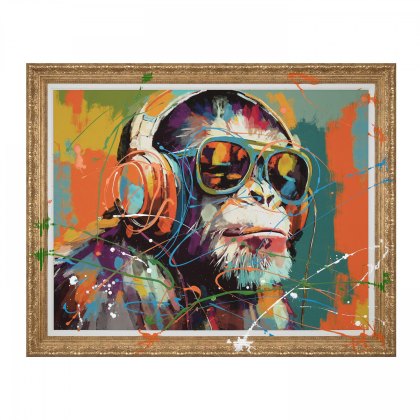Chillin' Chimp - Framed Canvas