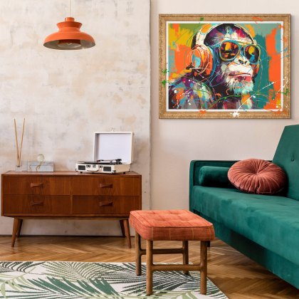 Chillin' Chimp - Framed Canvas