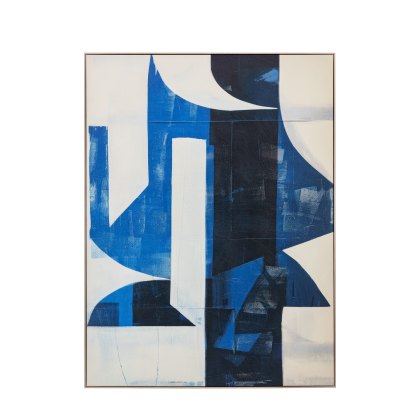 Cobalt Abstract - Framed Canvas