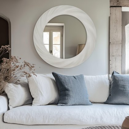 Barley - Twist Mirror Off White