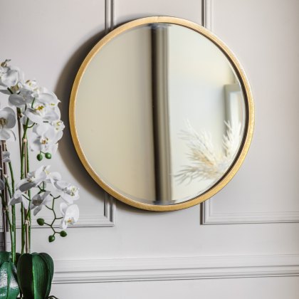 Higgins - Round Mirror Antique Gold Small