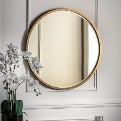 Higgins - Round Mirror Antique Gold Large
