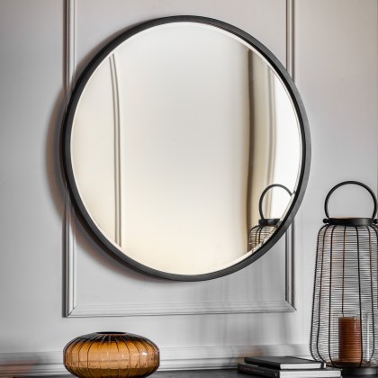 Higgins - Round Mirror Black Small