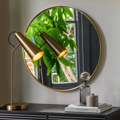 Holworth - Large Round Mirror Gold
