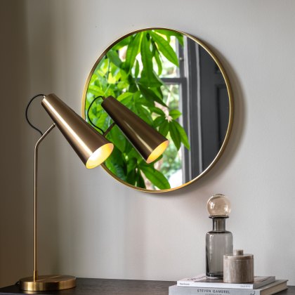 Holworth - Small Round Mirror Gold