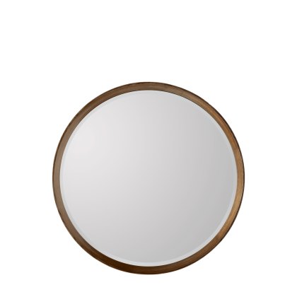 Keaton - Round Mirror Walnut