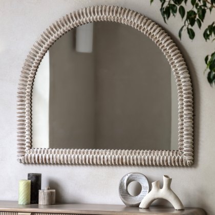 Pimlico - Arch Overmantle White Wash Mirror