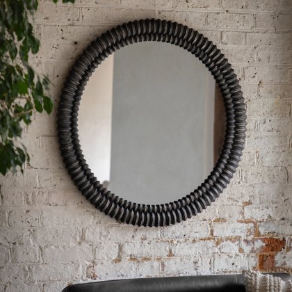 Pimlico - Round Mirror Black Wash