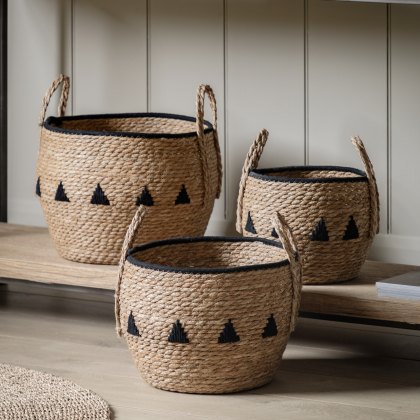 Accessories - Alid Baskets Natural Black (Set of 3) Accessories - Alid Baskets Natural Black (Set of 3)