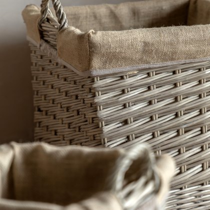 Accessories - Faden Square Lined Basket Natural (Set of 3)